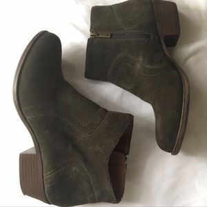 Lucky Brand Army Green Suede Boots